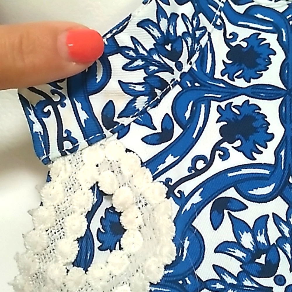 Mudpie Lace Detail Paisley Pattern Dress. Size XS - Picture 7 of 13
